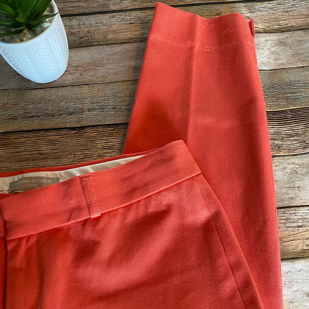 Banana Republic Sloan Orange Pants Size 4 - Picture 6 of 12
